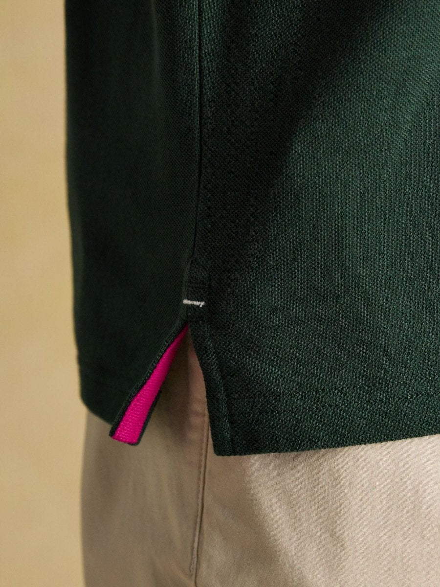 Woody Dark Green Cotton Pique Polo Shirt - RUTHERFORD & Co