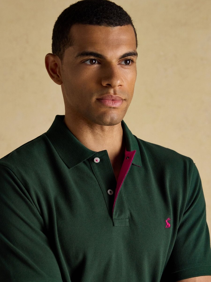 Woody Dark Green Cotton Pique Polo Shirt - RUTHERFORD & Co
