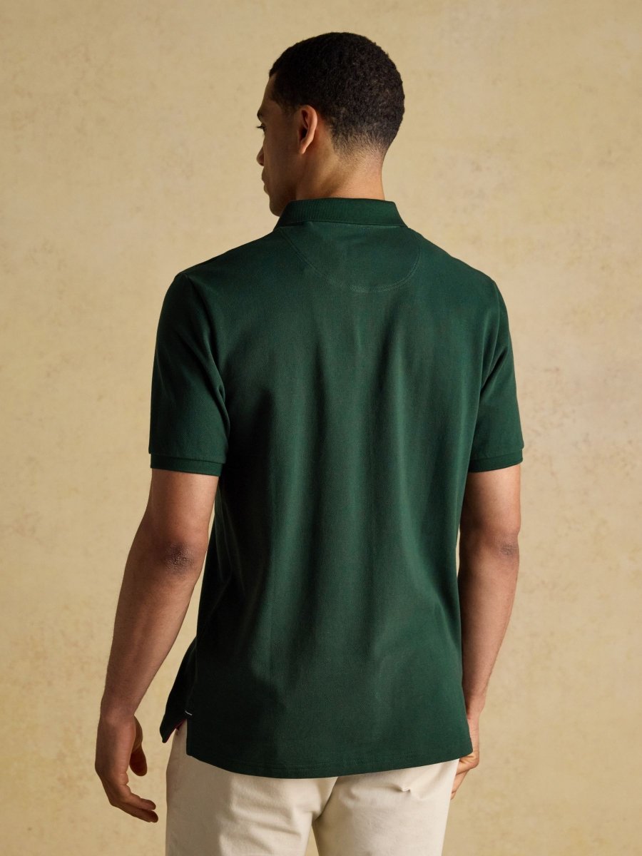 Woody Dark Green Cotton Pique Polo Shirt - RUTHERFORD & Co