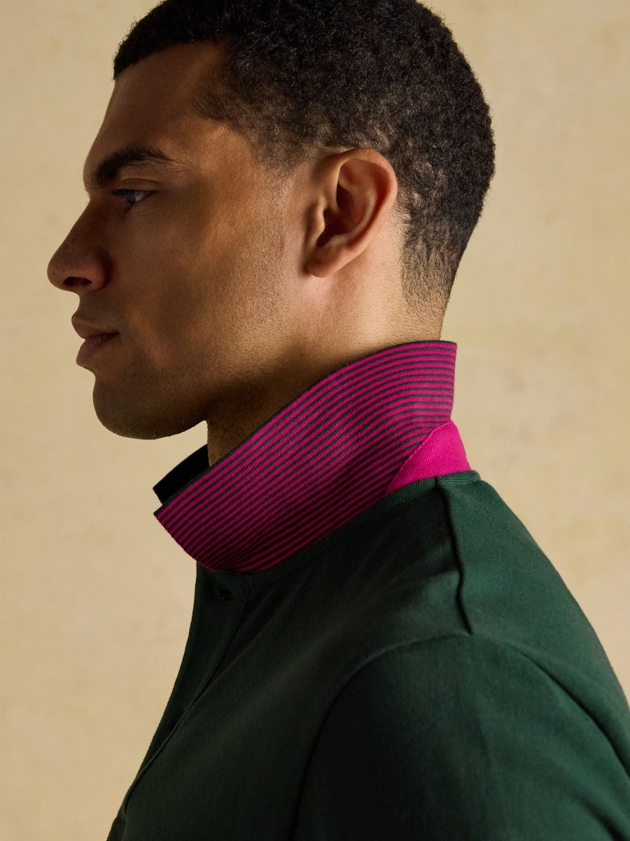 Woody Dark Green Cotton Pique Polo Shirt - RUTHERFORD & Co