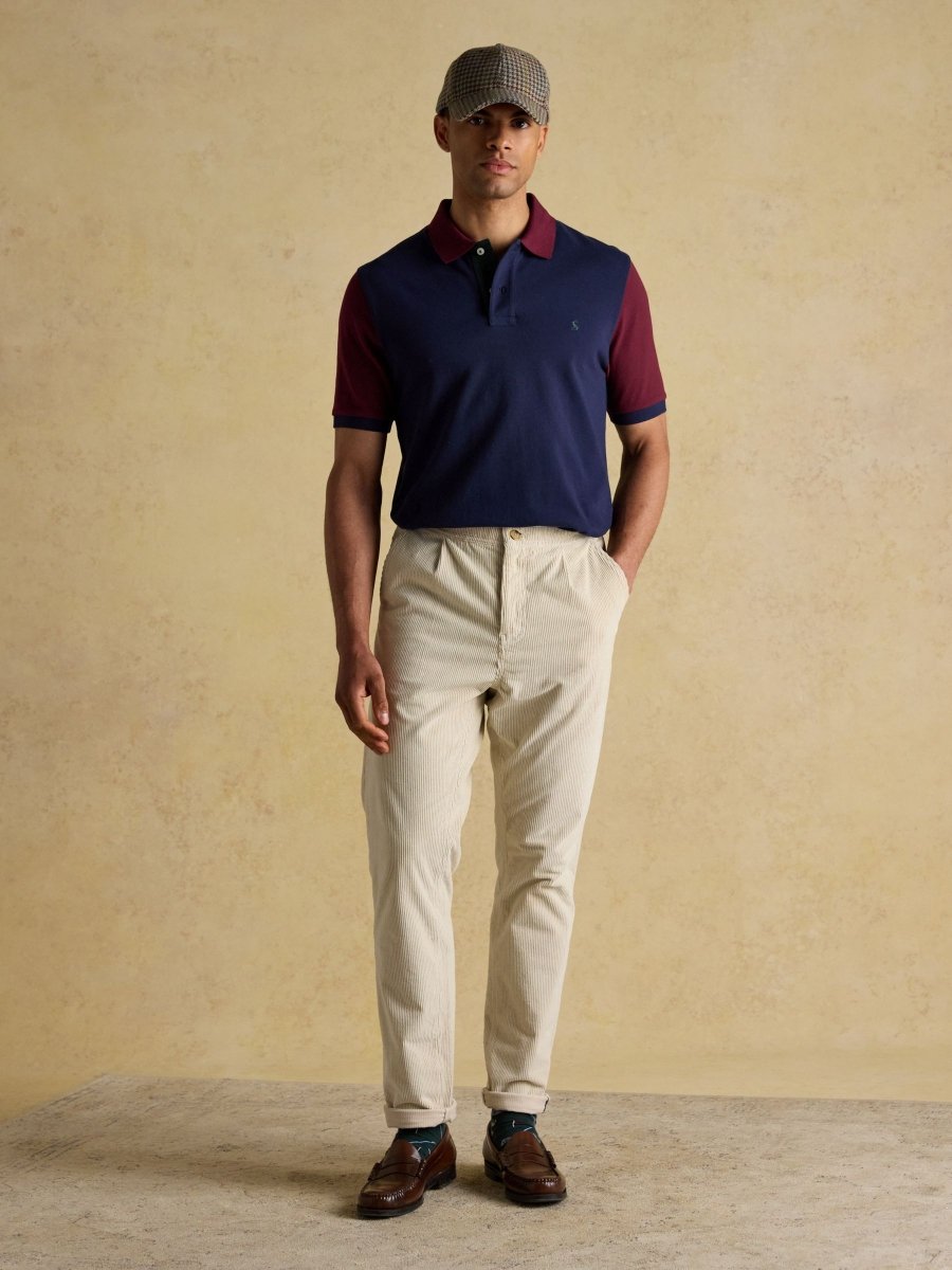 Woody Green/Navy Cotton Pique Polo Shirt - RUTHERFORD & Co