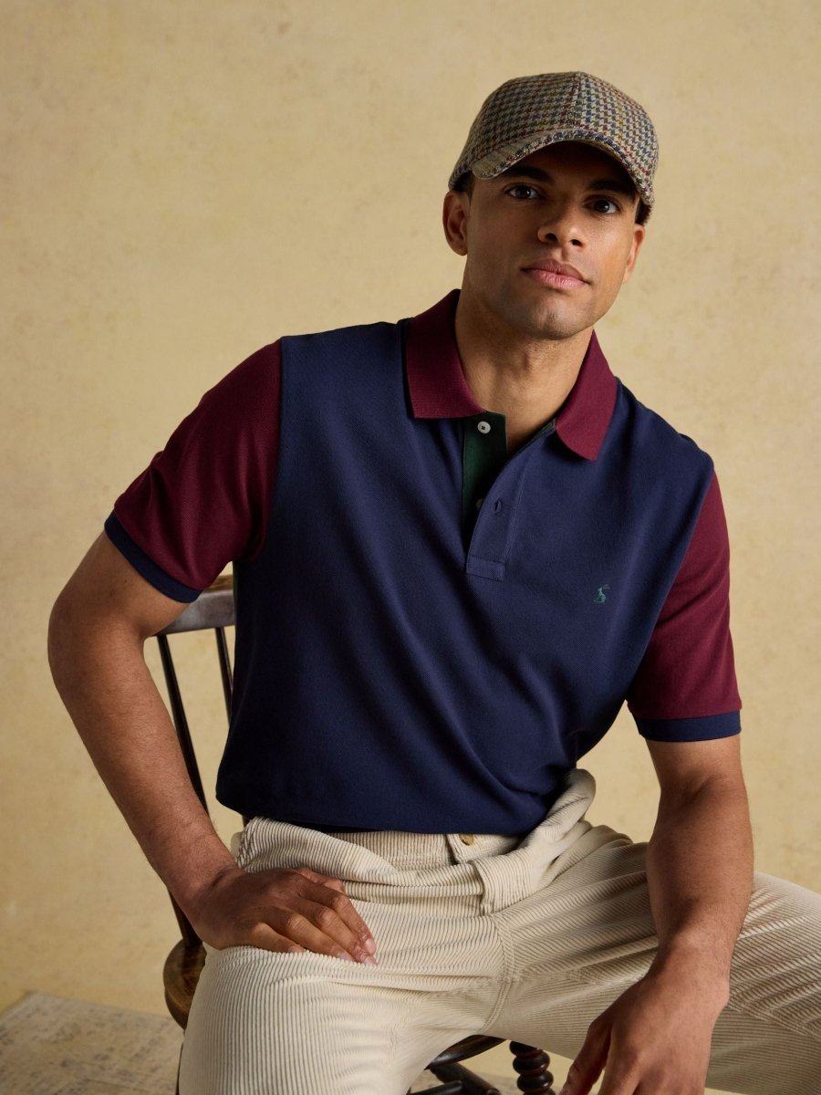 Woody Green/Navy Cotton Pique Polo Shirt - RUTHERFORD & Co