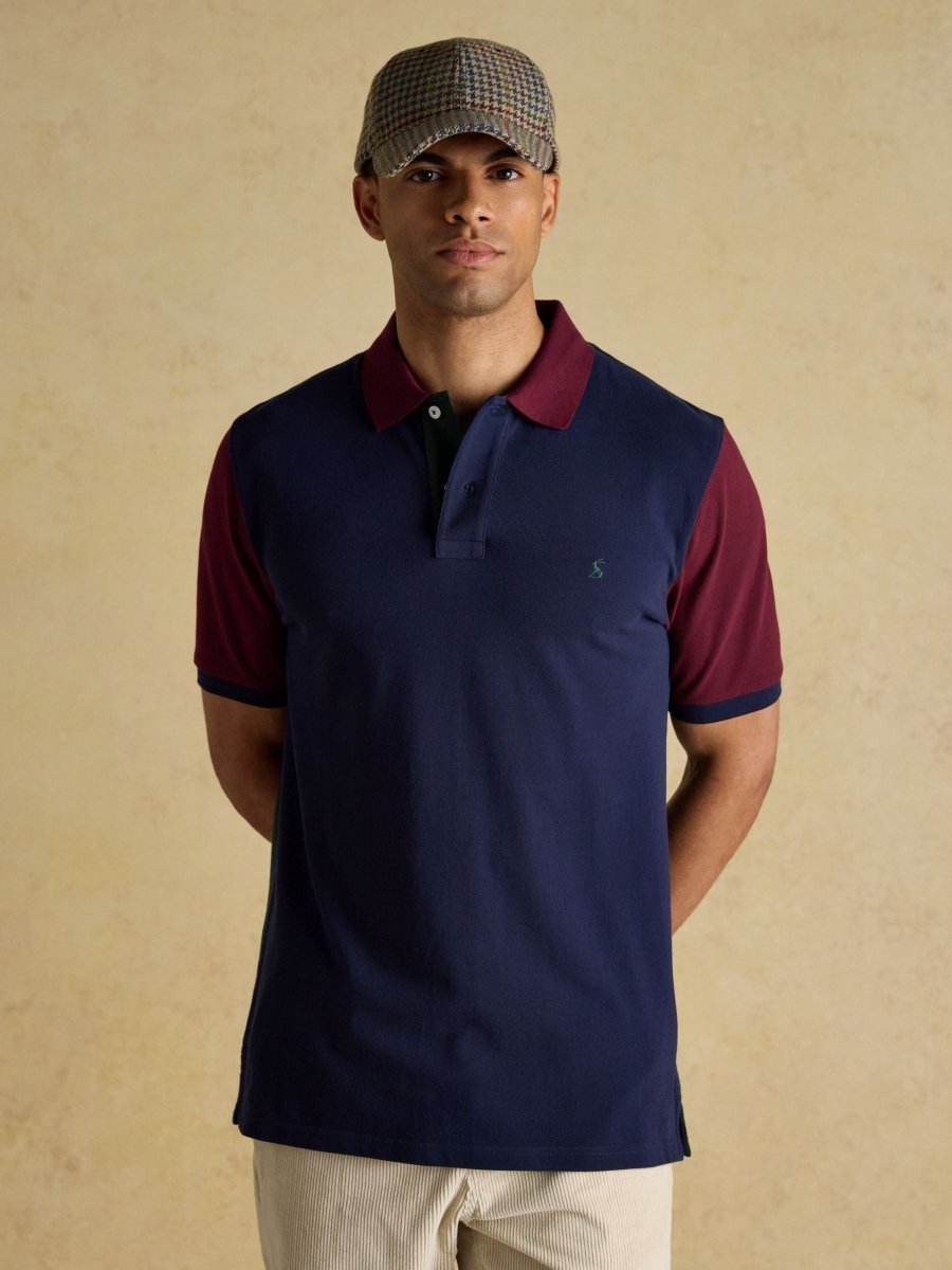 Woody Green/Navy Cotton Pique Polo Shirt - RUTHERFORD & Co