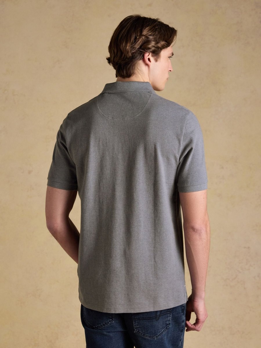 Woody Grey Cotton Pique Polo Shirt - RUTHERFORD & Co