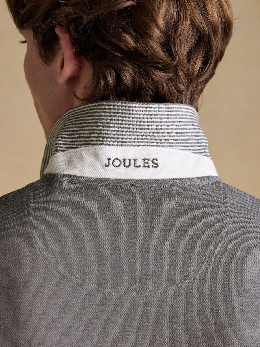 Woody Grey Cotton Pique Polo Shirt - RUTHERFORD & Co