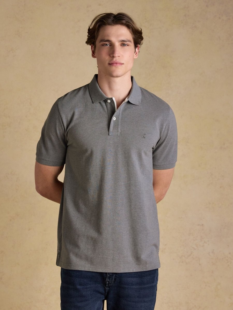Woody Grey Cotton Pique Polo Shirt - RUTHERFORD & Co