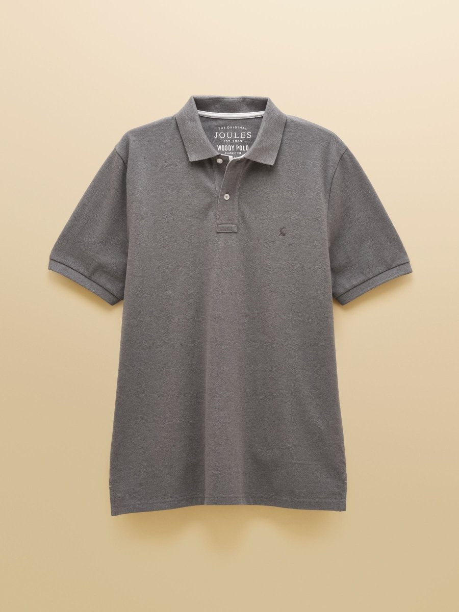 Woody Grey Cotton Pique Polo Shirt - RUTHERFORD & Co