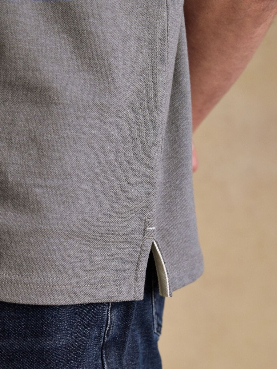 Woody Grey Cotton Pique Polo Shirt - RUTHERFORD & Co