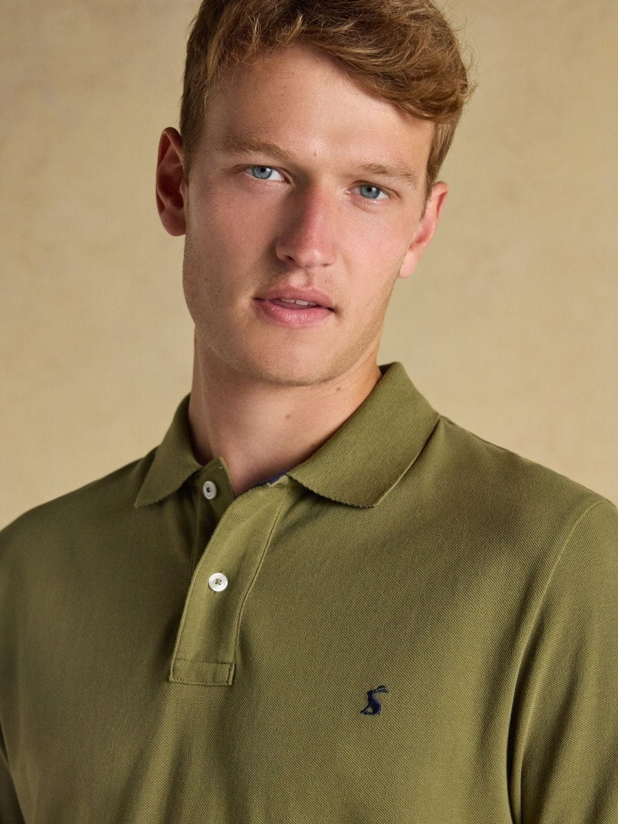 Woody Khaki Green Cotton Pique Polo Shirt - RUTHERFORD & Co