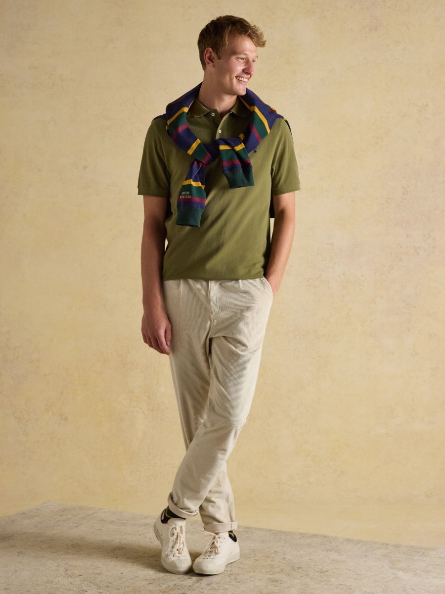 Woody Khaki Green Cotton Pique Polo Shirt - RUTHERFORD & Co