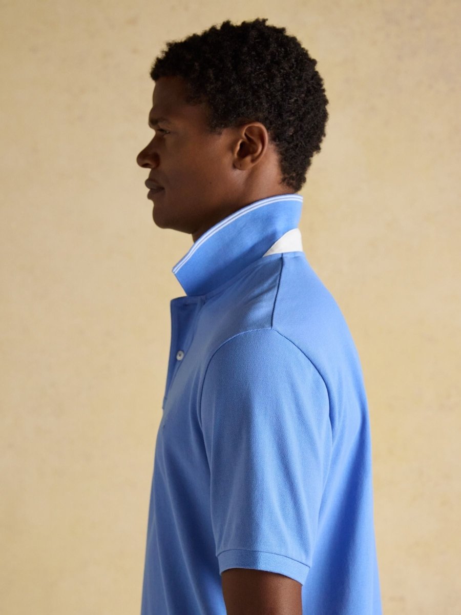 Woody Light Blue Cotton Pique Polo Shirt - RUTHERFORD & Co