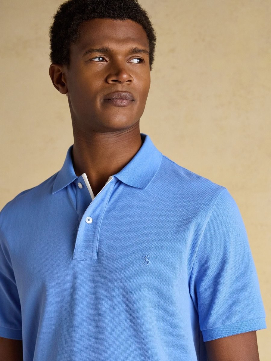Woody Light Blue Cotton Pique Polo Shirt - RUTHERFORD & Co