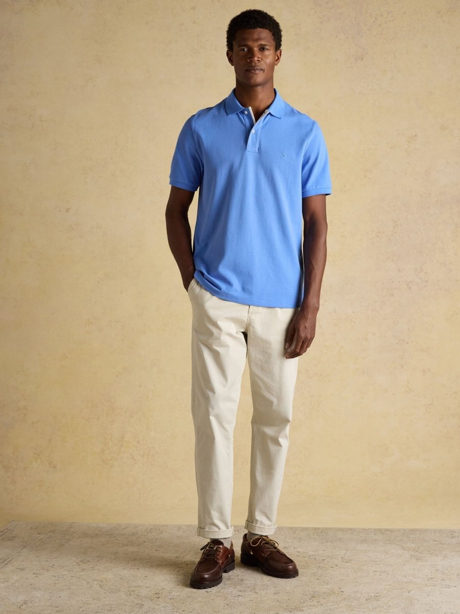 Woody Light Blue Cotton Pique Polo Shirt - RUTHERFORD & Co