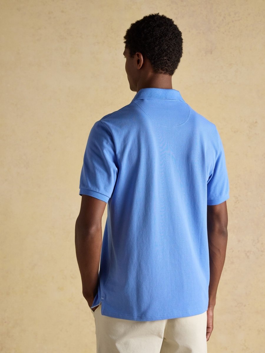 Woody Light Blue Cotton Pique Polo Shirt - RUTHERFORD & Co