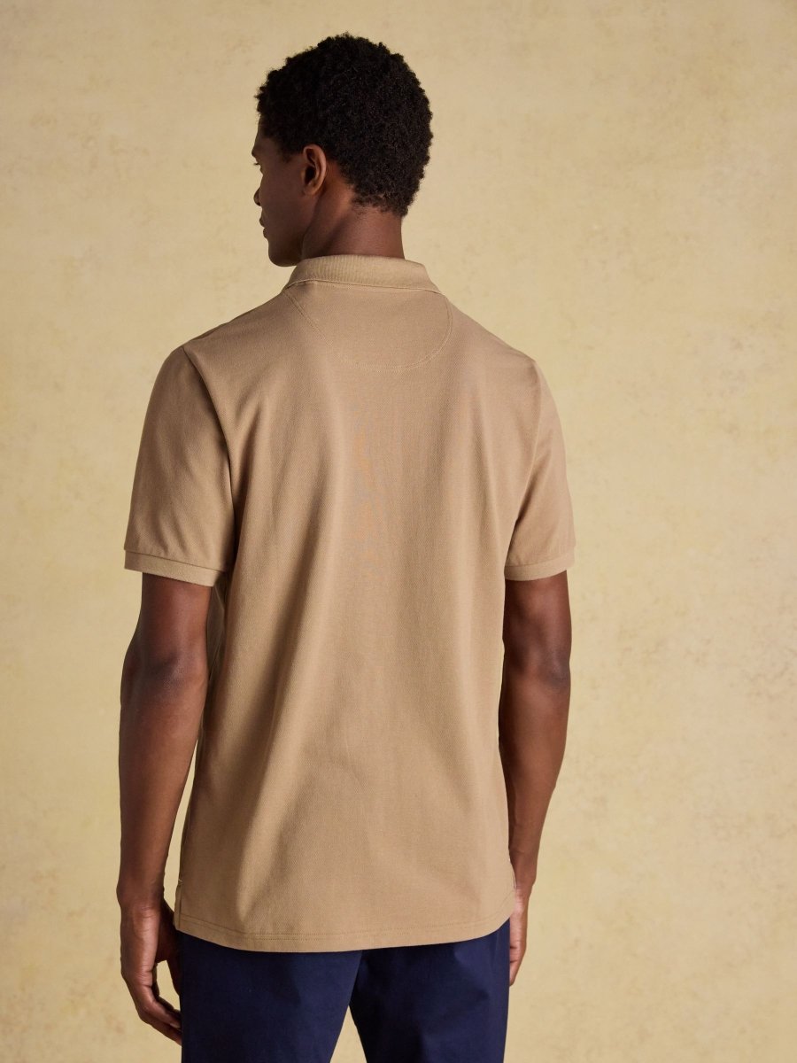 Woody Light Brown Cotton Pique Polo Shirt - RUTHERFORD & Co