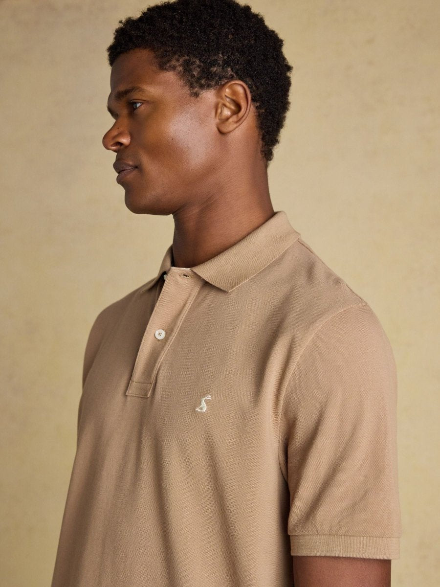 Woody Light Brown Cotton Pique Polo Shirt - RUTHERFORD & Co