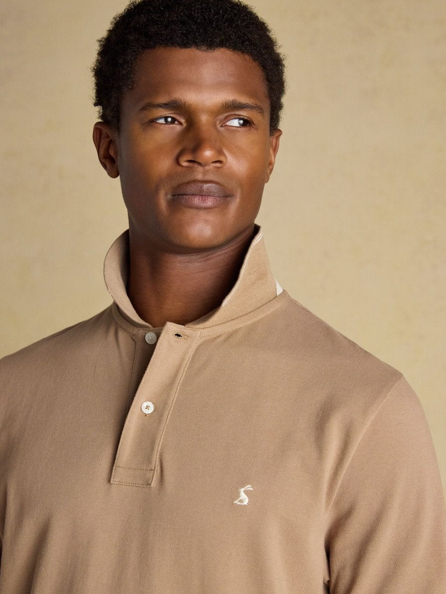Woody Light Brown Cotton Pique Polo Shirt - RUTHERFORD & Co