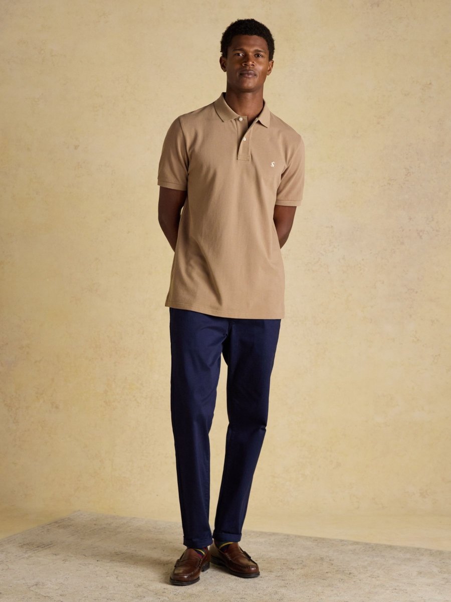Woody Light Brown Cotton Pique Polo Shirt - RUTHERFORD & Co