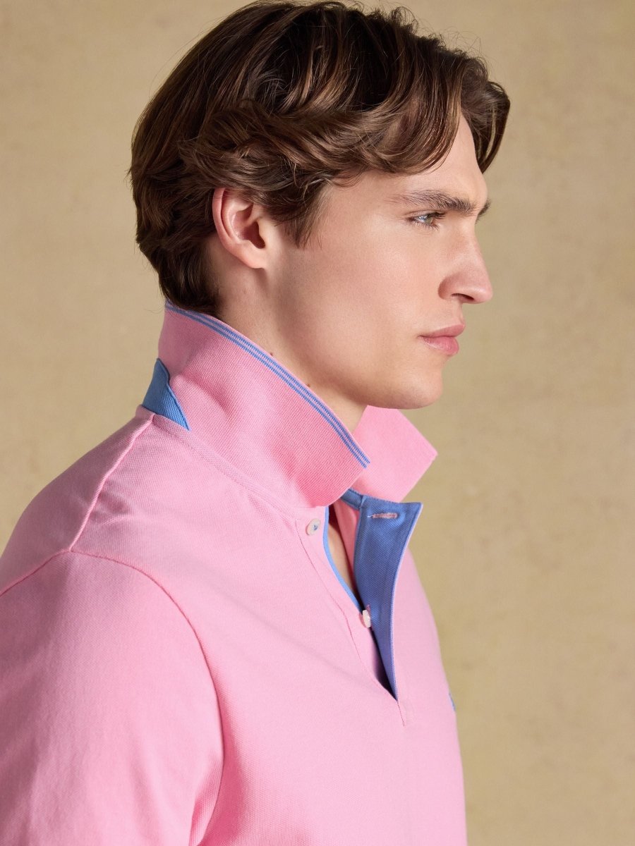 Woody Light Pink Cotton Pique Polo Shirt - RUTHERFORD & Co