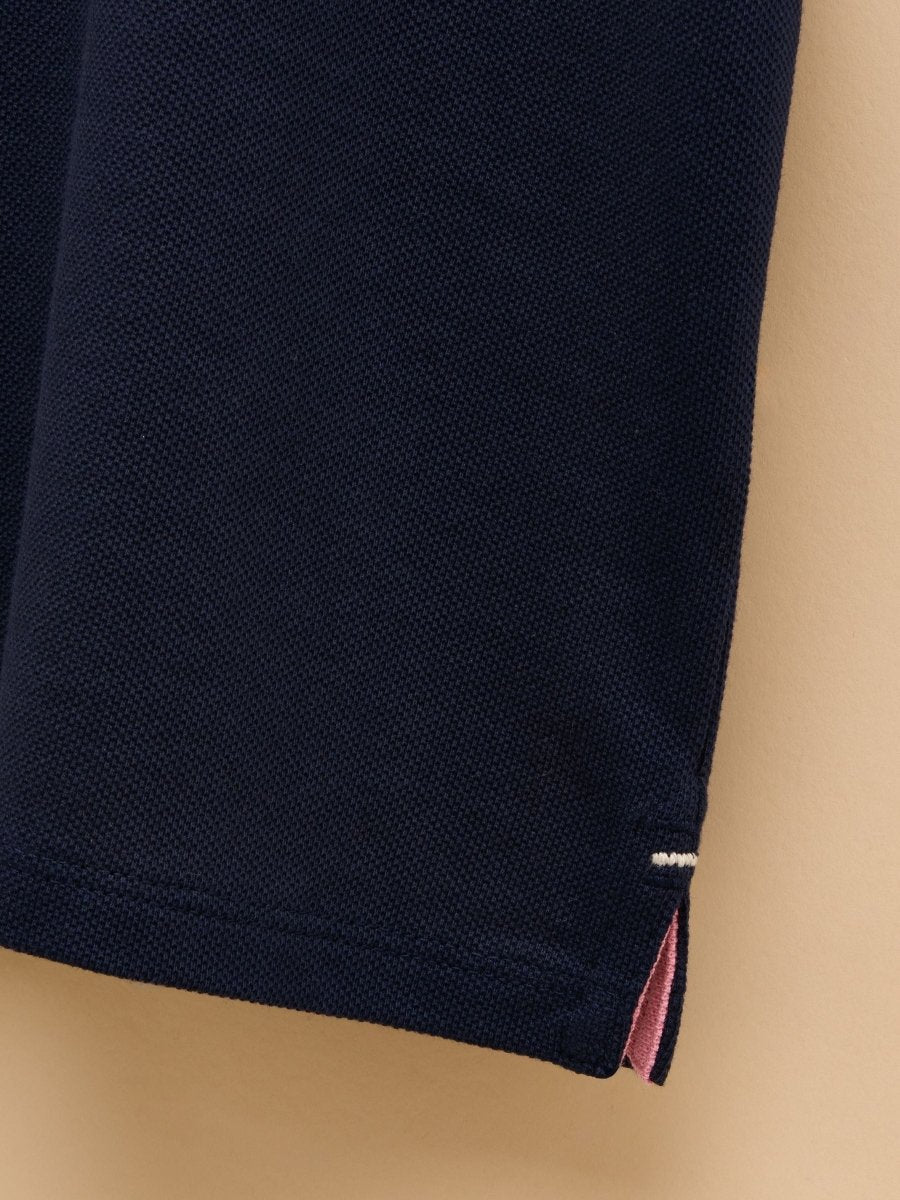 Woody Navy Cotton Pique Polo Shirt - RUTHERFORD & Co