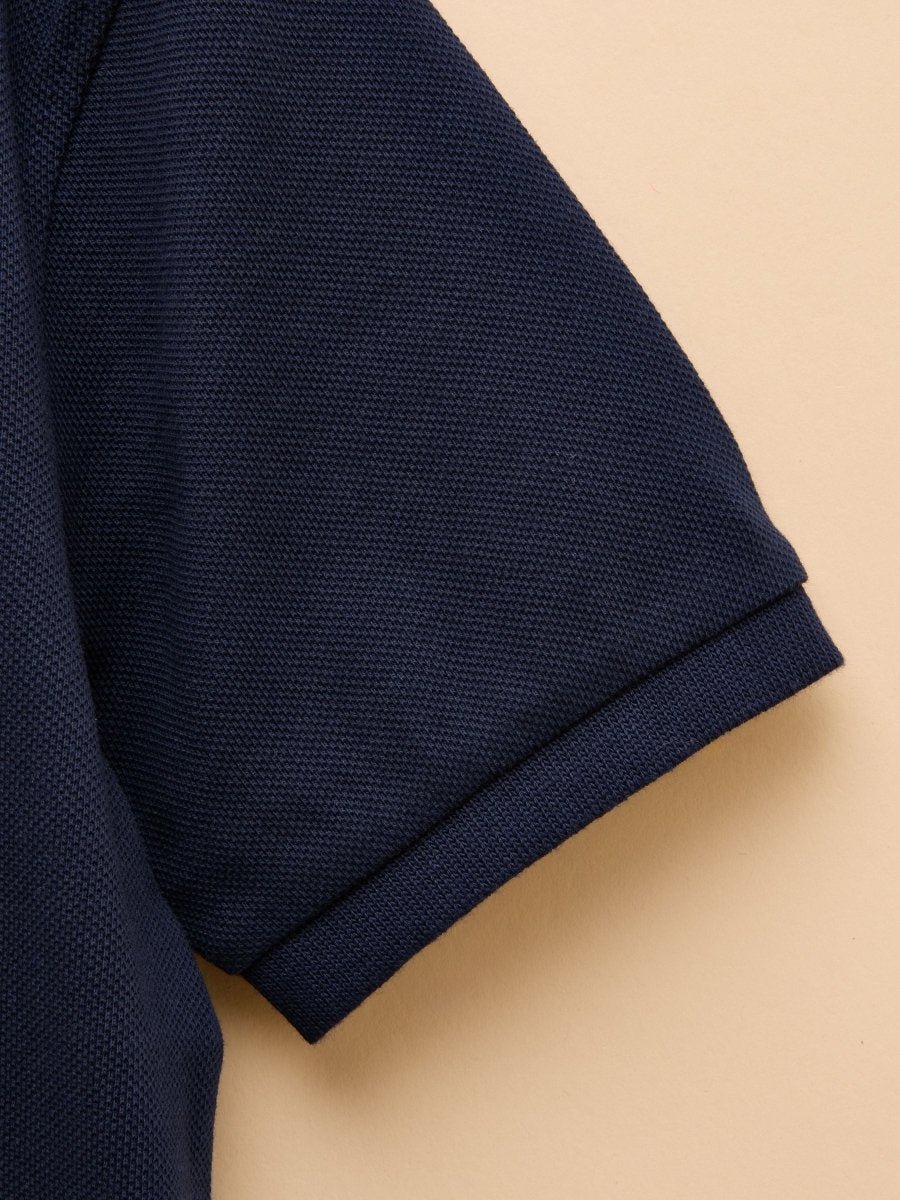 Woody Navy Cotton Pique Polo Shirt - RUTHERFORD & Co