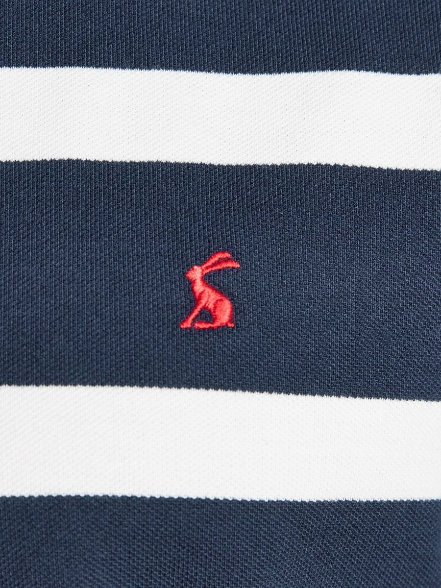 Woody Navy Striped Cotton Pique Polo Shirt - RUTHERFORD & Co