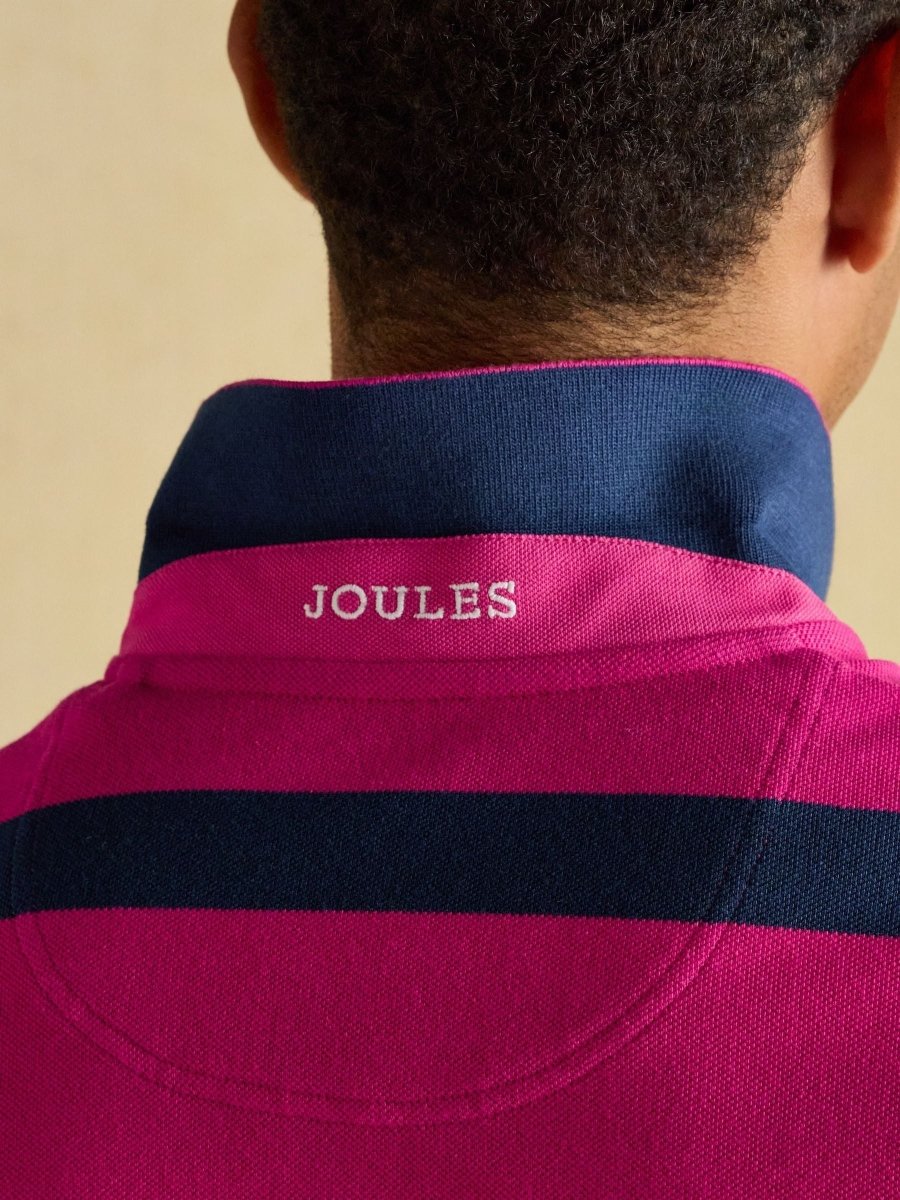 Woody Pink & Blue Striped Cotton Pique Polo Shirt - RUTHERFORD & Co