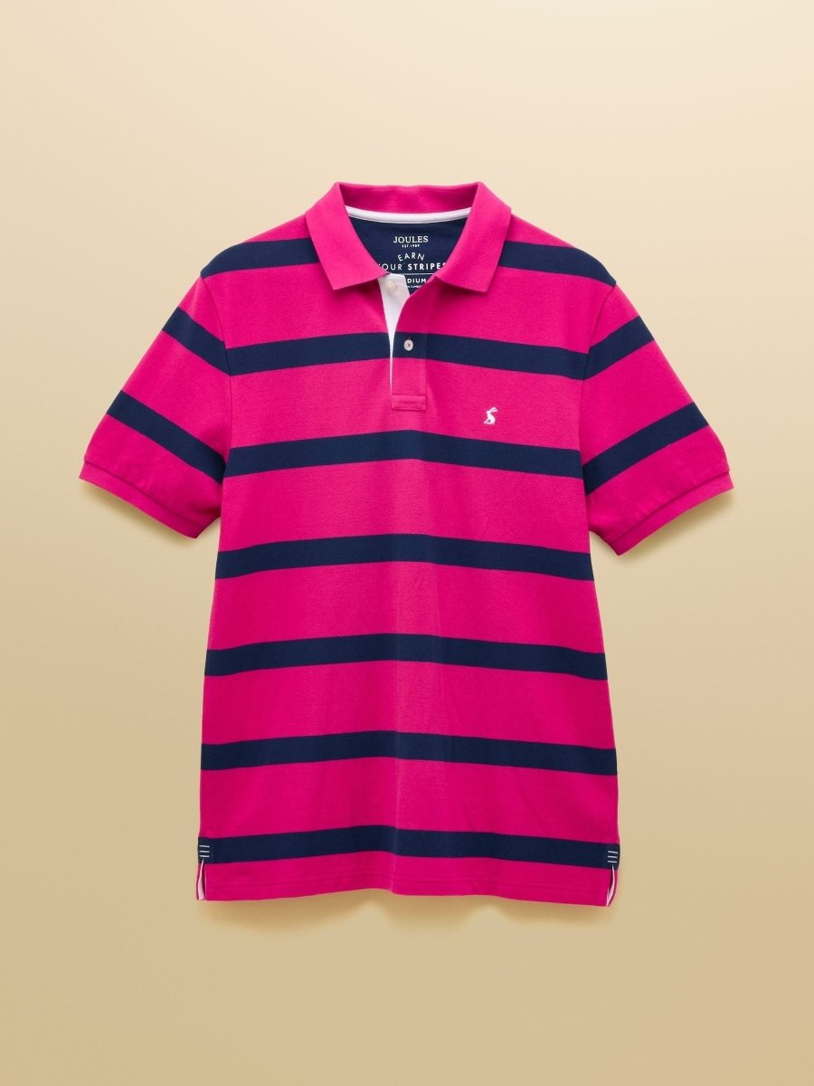 Woody Pink & Blue Striped Cotton Pique Polo Shirt - RUTHERFORD & Co