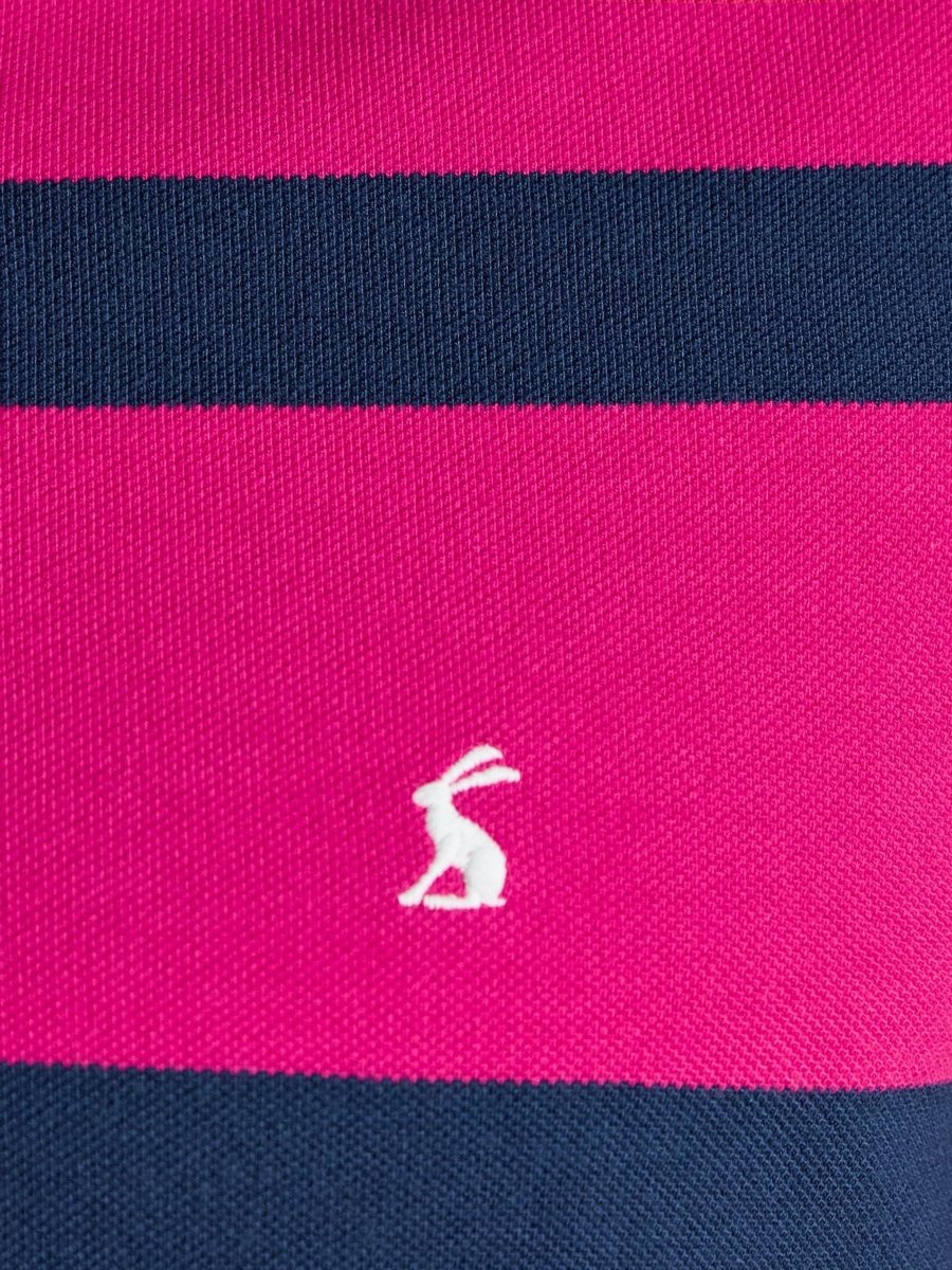 Woody Pink & Blue Striped Cotton Pique Polo Shirt - RUTHERFORD & Co