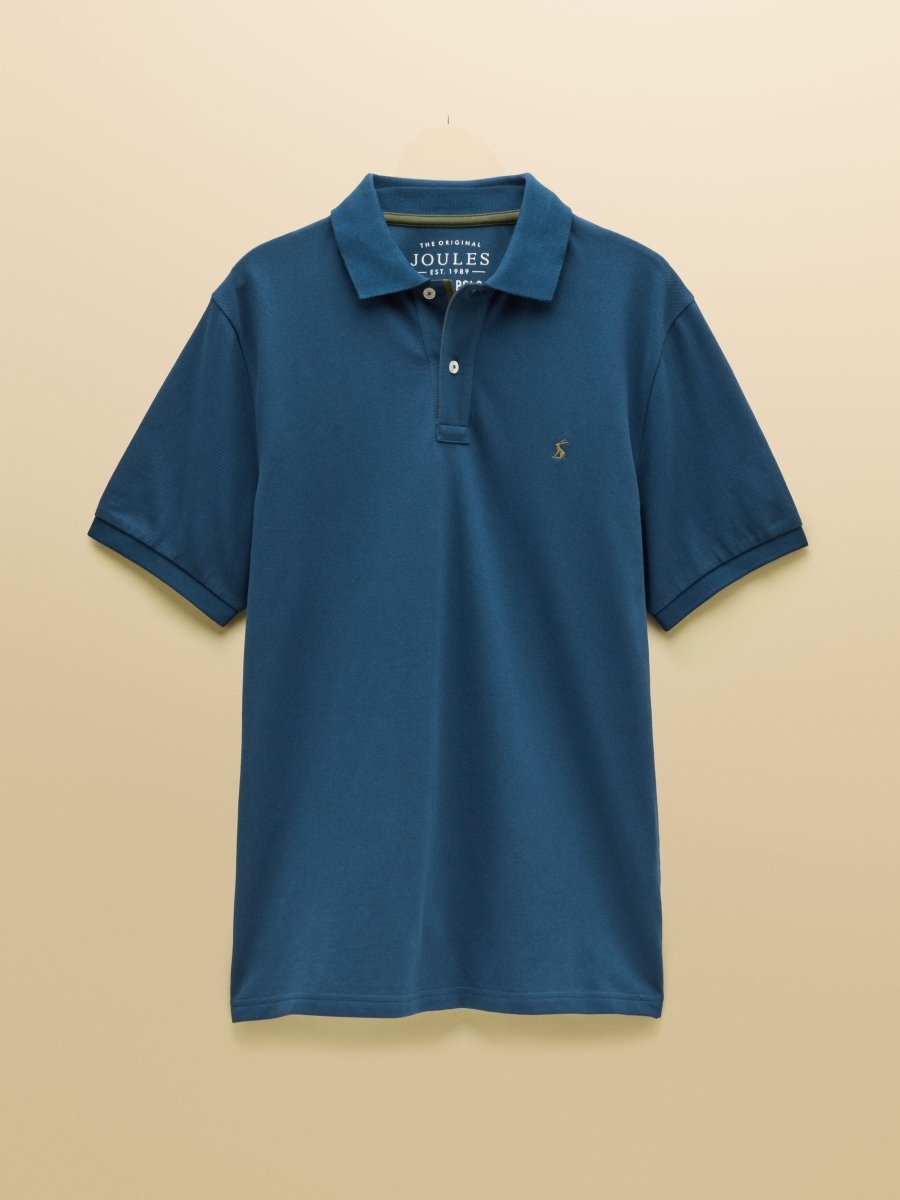 Woody Teal Blue Cotton Pique Polo Shirt - RUTHERFORD & Co