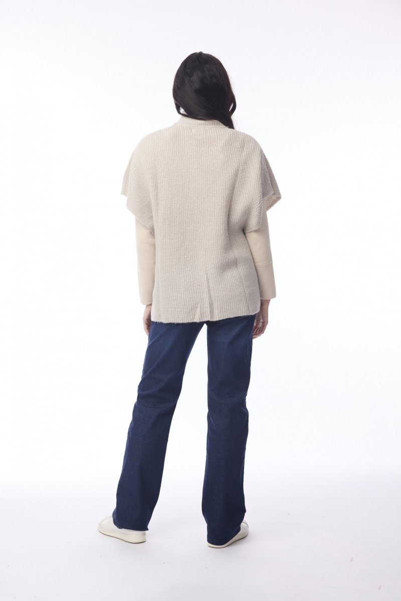 Wool Knit Jumper Boxy - Chalk - RUTHERFORD & Co