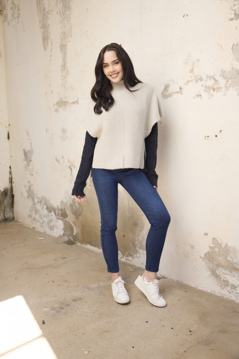 Wool Knit Jumper Boxy - Chalk - RUTHERFORD & Co
