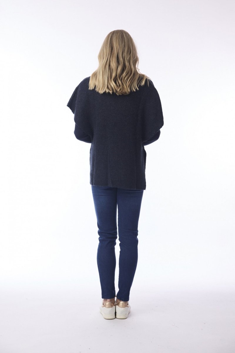 Wool Knit Jumper Boxy - Navy - RUTHERFORD & Co