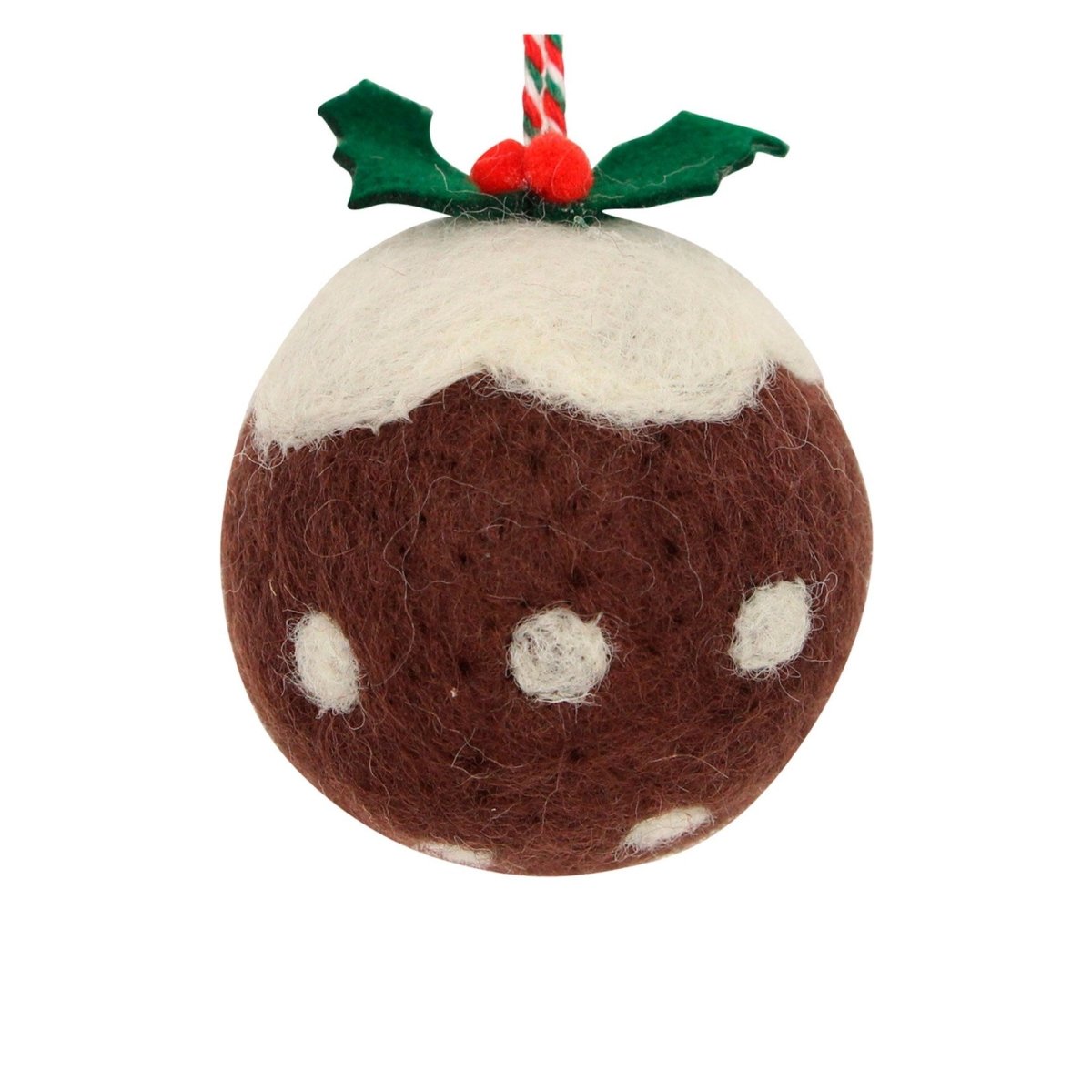 Wool Mix Brown Christmas Pudding Decoration - RUTHERFORD & Co