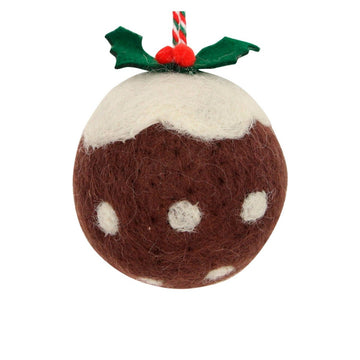 Wool Mix Brown Christmas Pudding Decoration - RUTHERFORD & Co