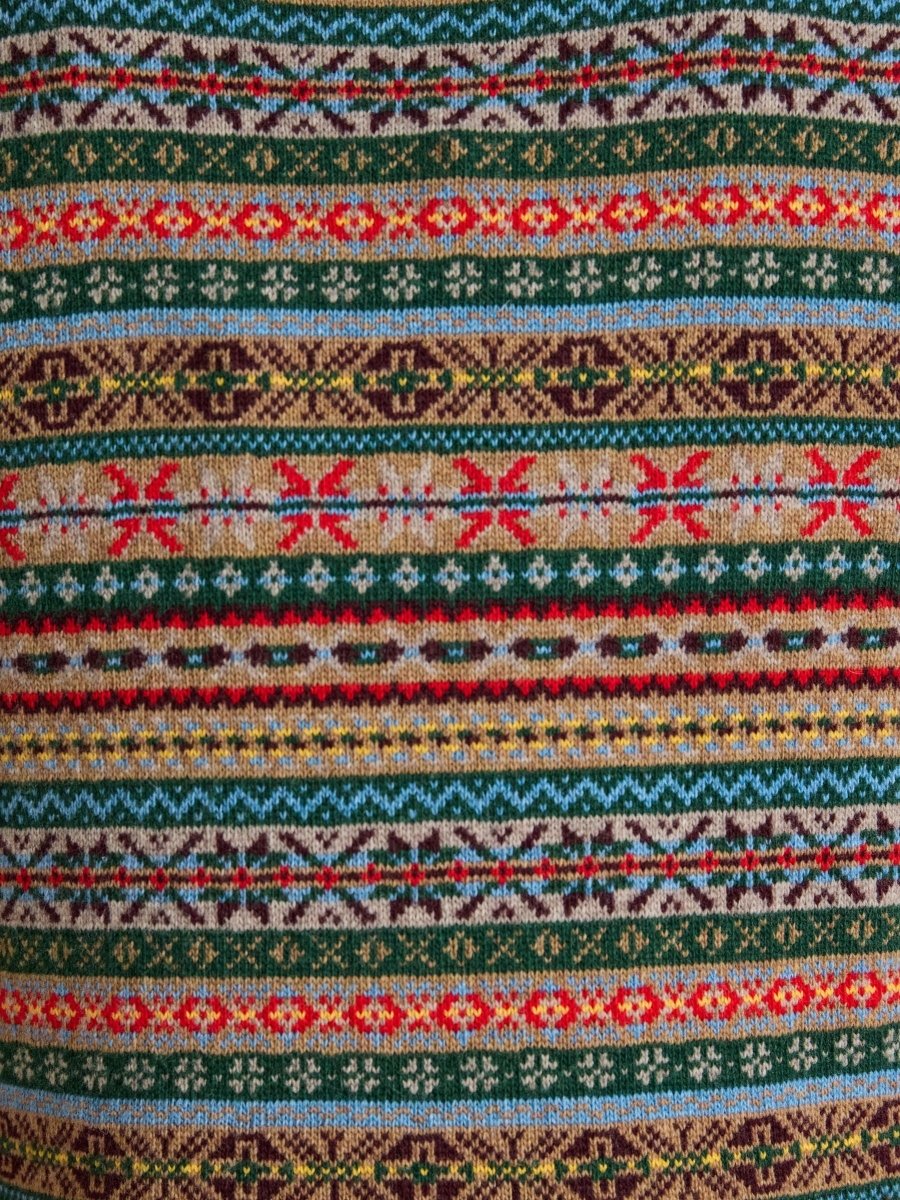 Wool Rich Fair Isle Quarter Zip Jumper - Multi - RUTHERFORD & Co