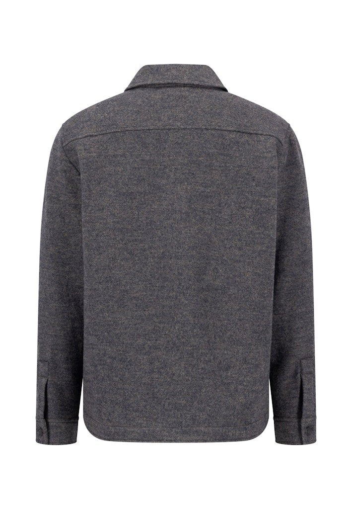 Wool Zip Overshirt RWS - Grey Melange - RUTHERFORD & Co
