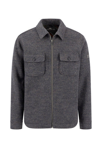 Wool Zip Overshirt RWS - Grey Melange - RUTHERFORD & Co