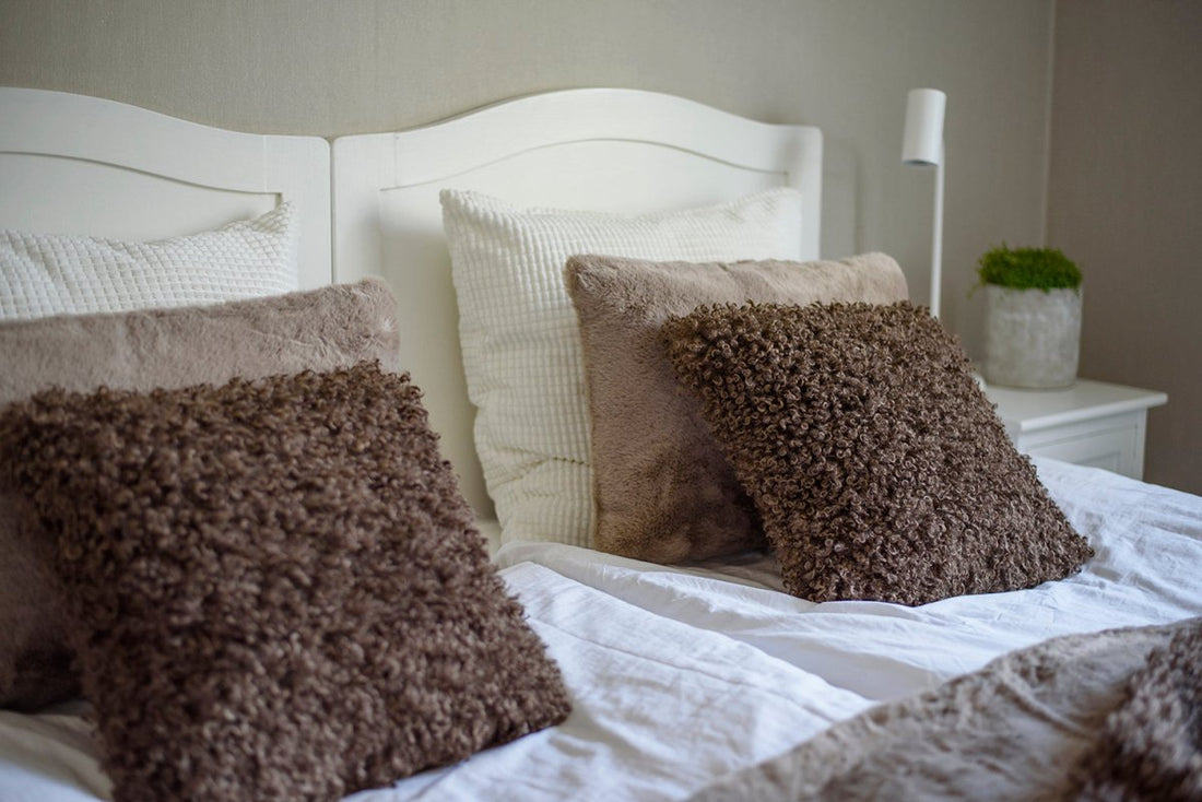 Wooly Cushion - Brown - RUTHERFORD & Co