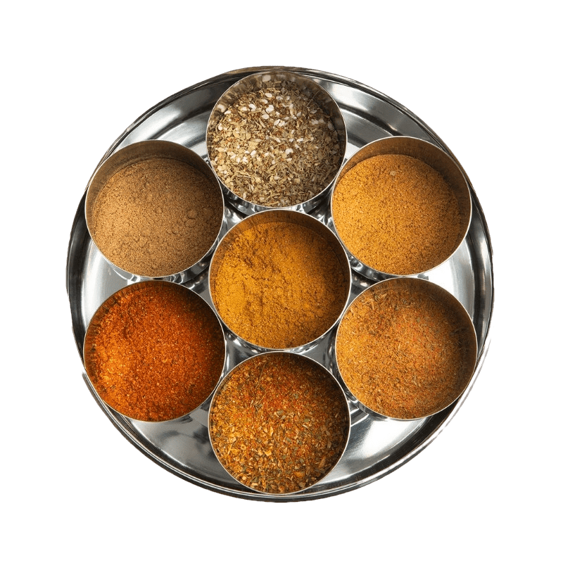 World Spice Tin With 7 Spices & Blends with Silk Sari Wrap - RUTHERFORD & Co