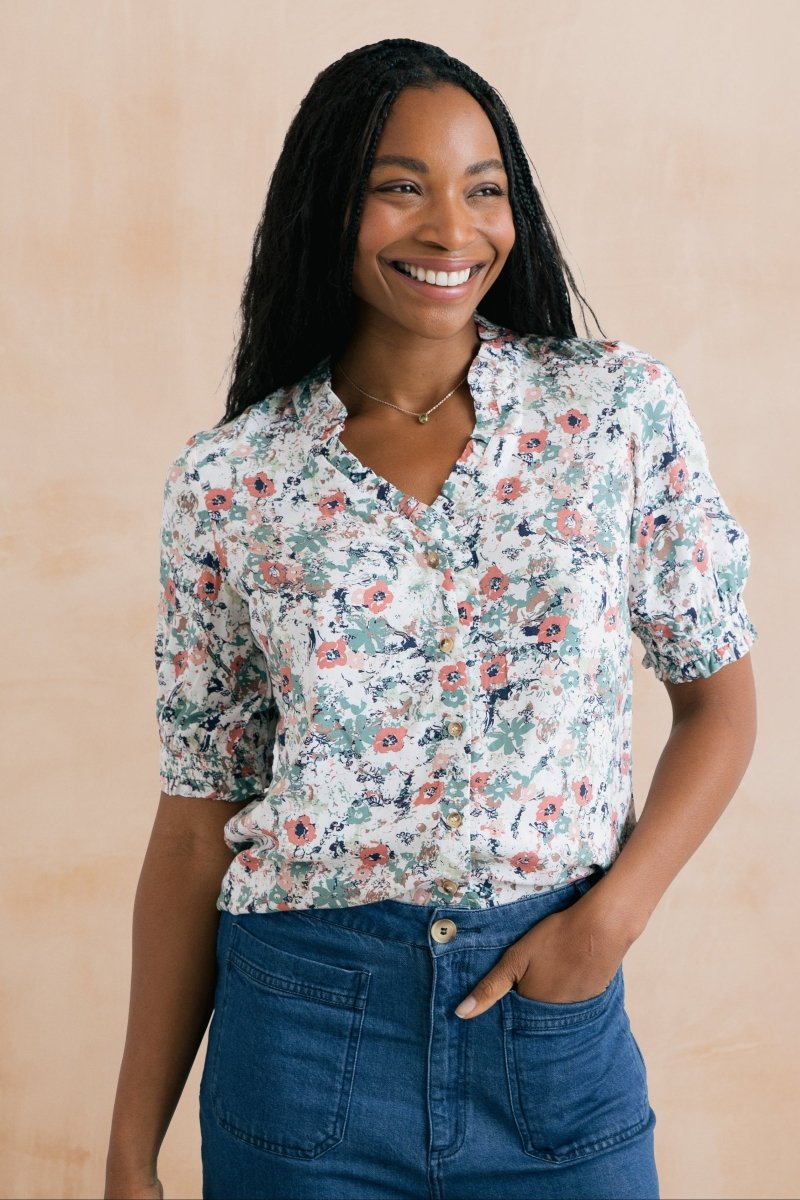 Wren Blouse Rewild Ecru - RUTHERFORD & Co