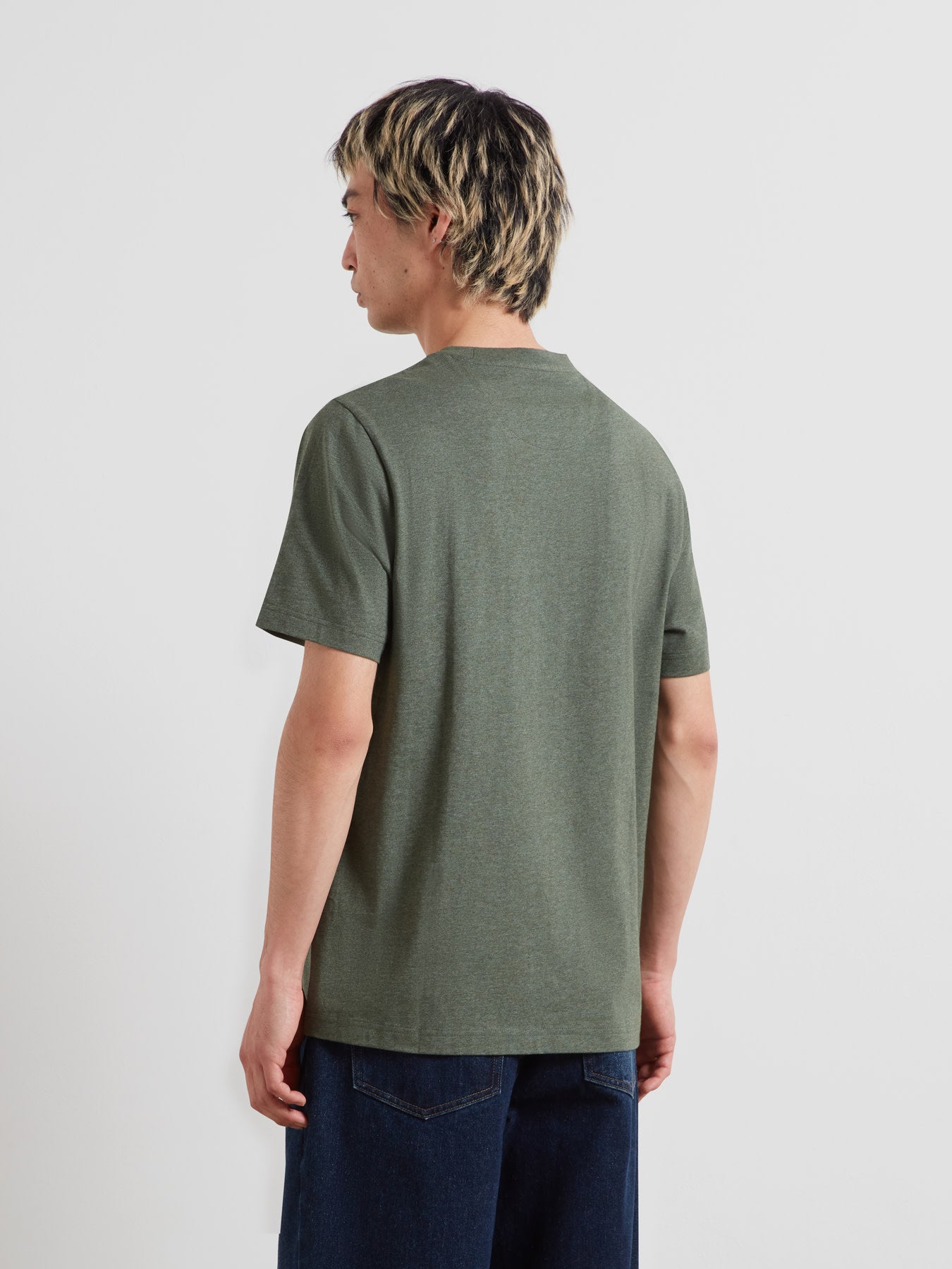 Danny Regular Fit Organic Cotton T-Shirt In Rosemary Marl