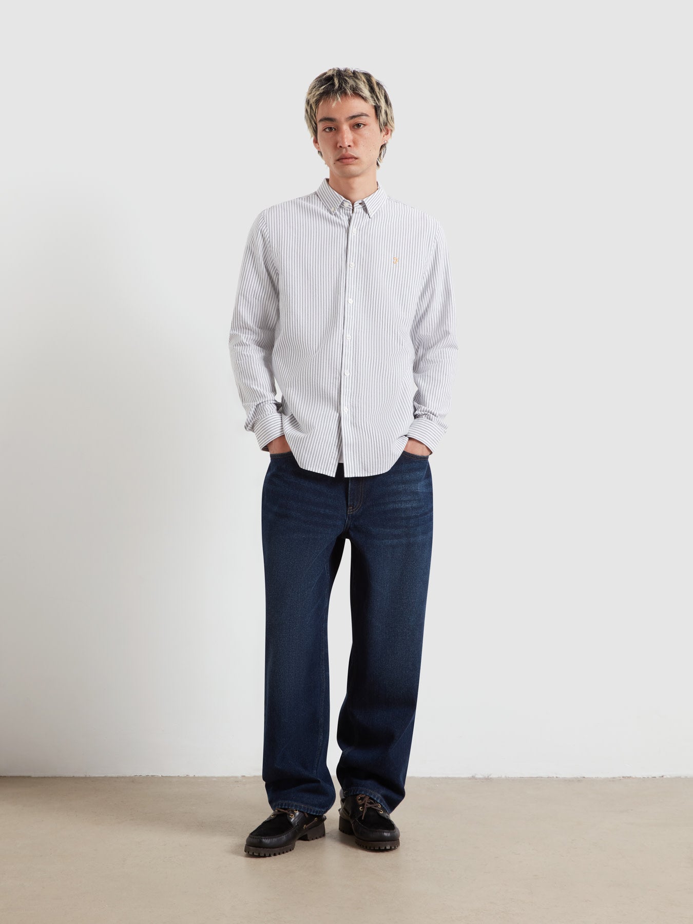 Brewer Striped Oxford Shirt In Rosemary