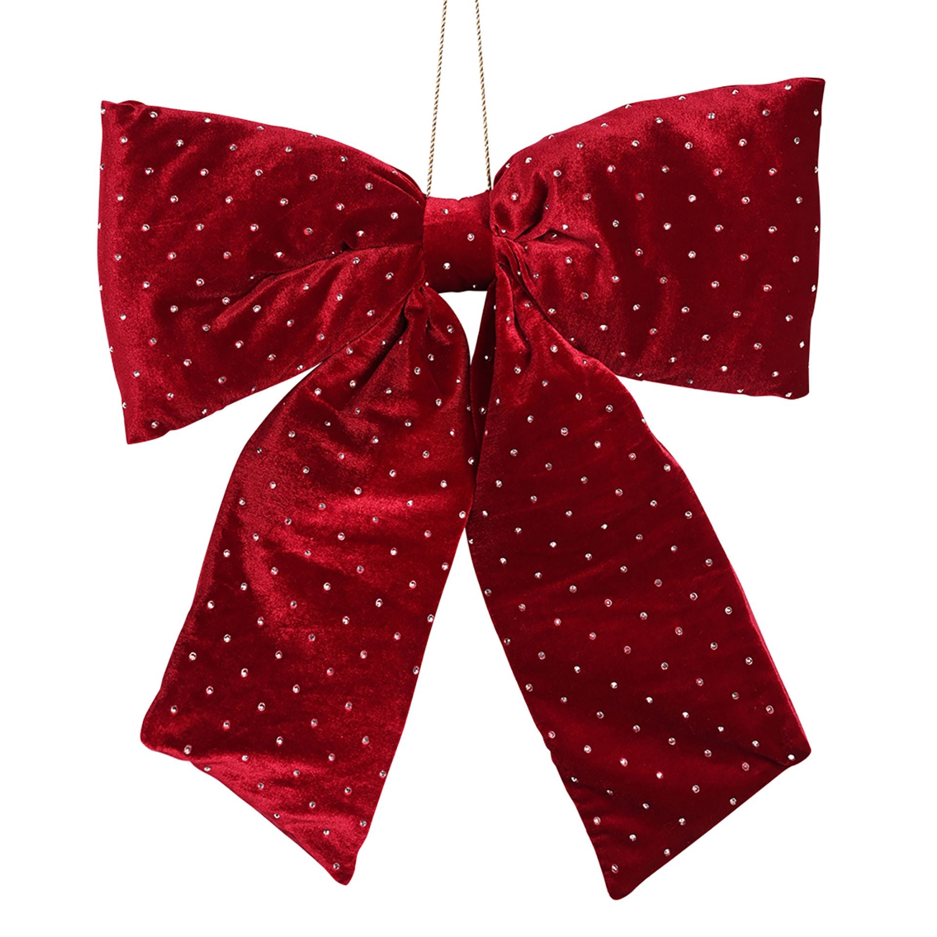 Regal Tidings Velvet Bow With Crystals - Red Extra Large