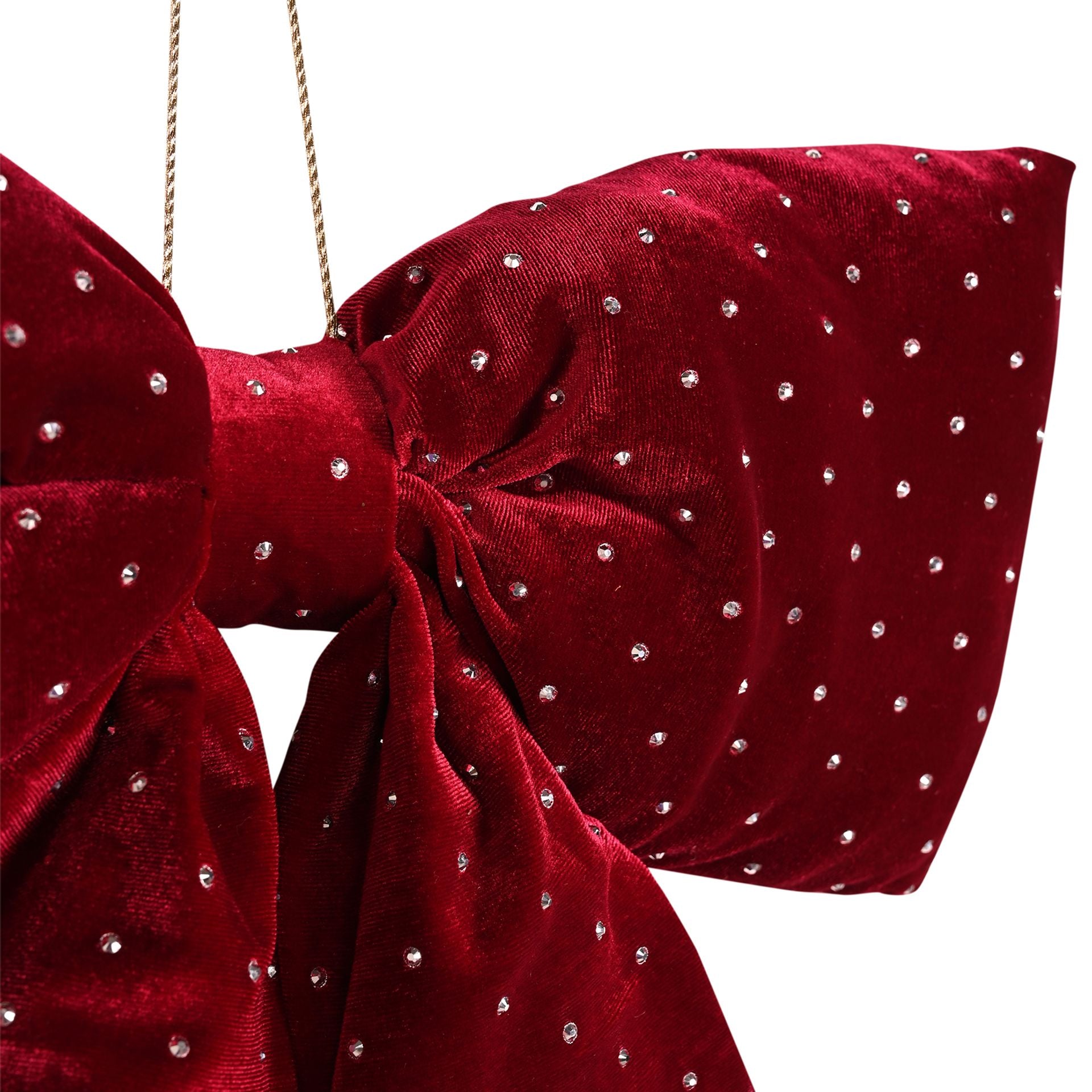 Regal Tidings Velvet Bow With Crystals - Red Extra Large