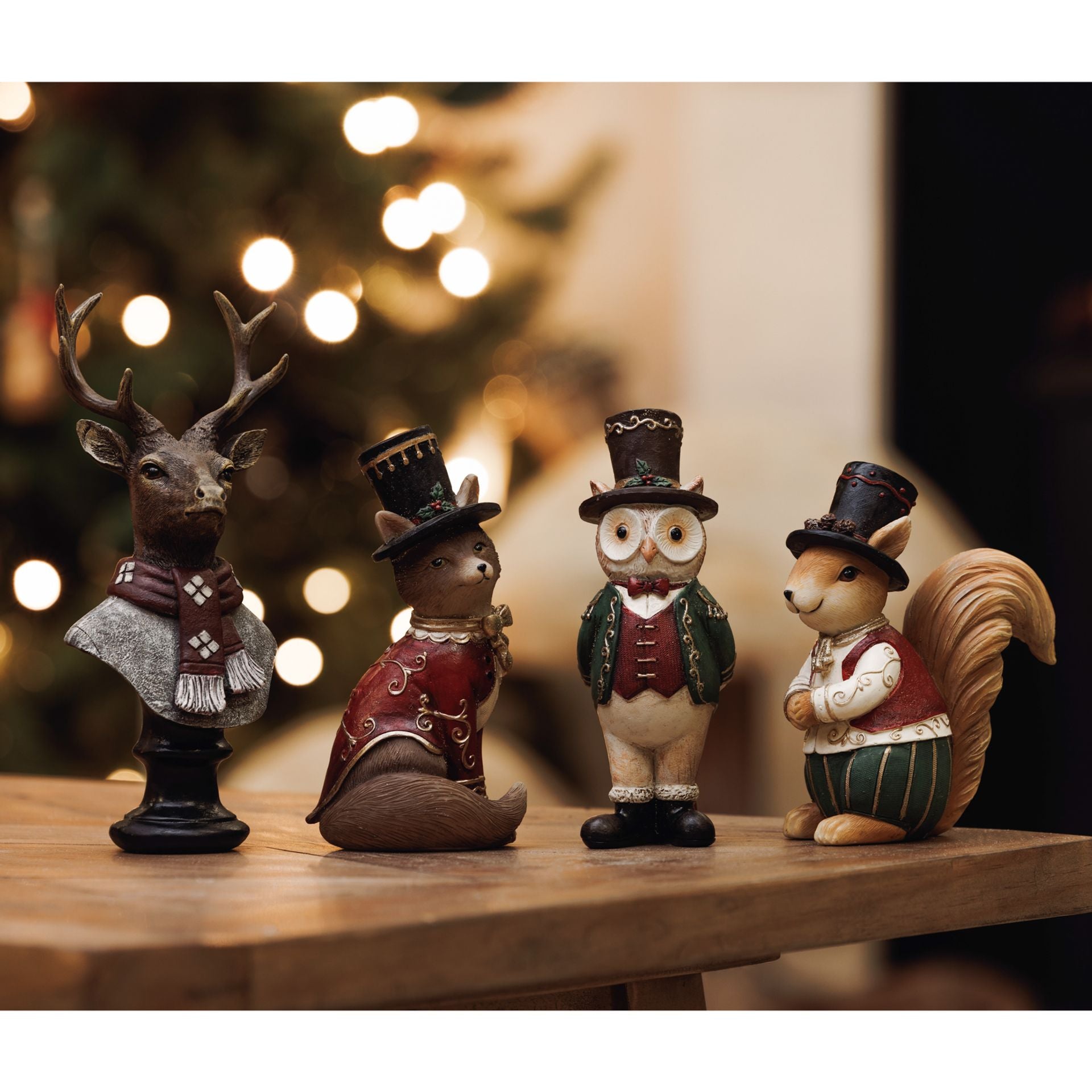 Christmas Owl Top Hat Figurine