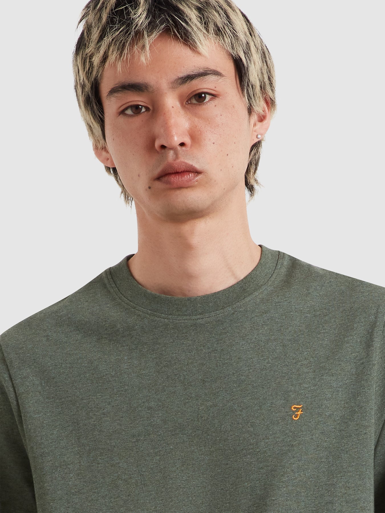 Danny Regular Fit Organic Cotton T-Shirt In Rosemary Marl