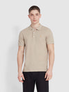 Blanes Organic Cotton Polo Shirt In Hazelnut Marl