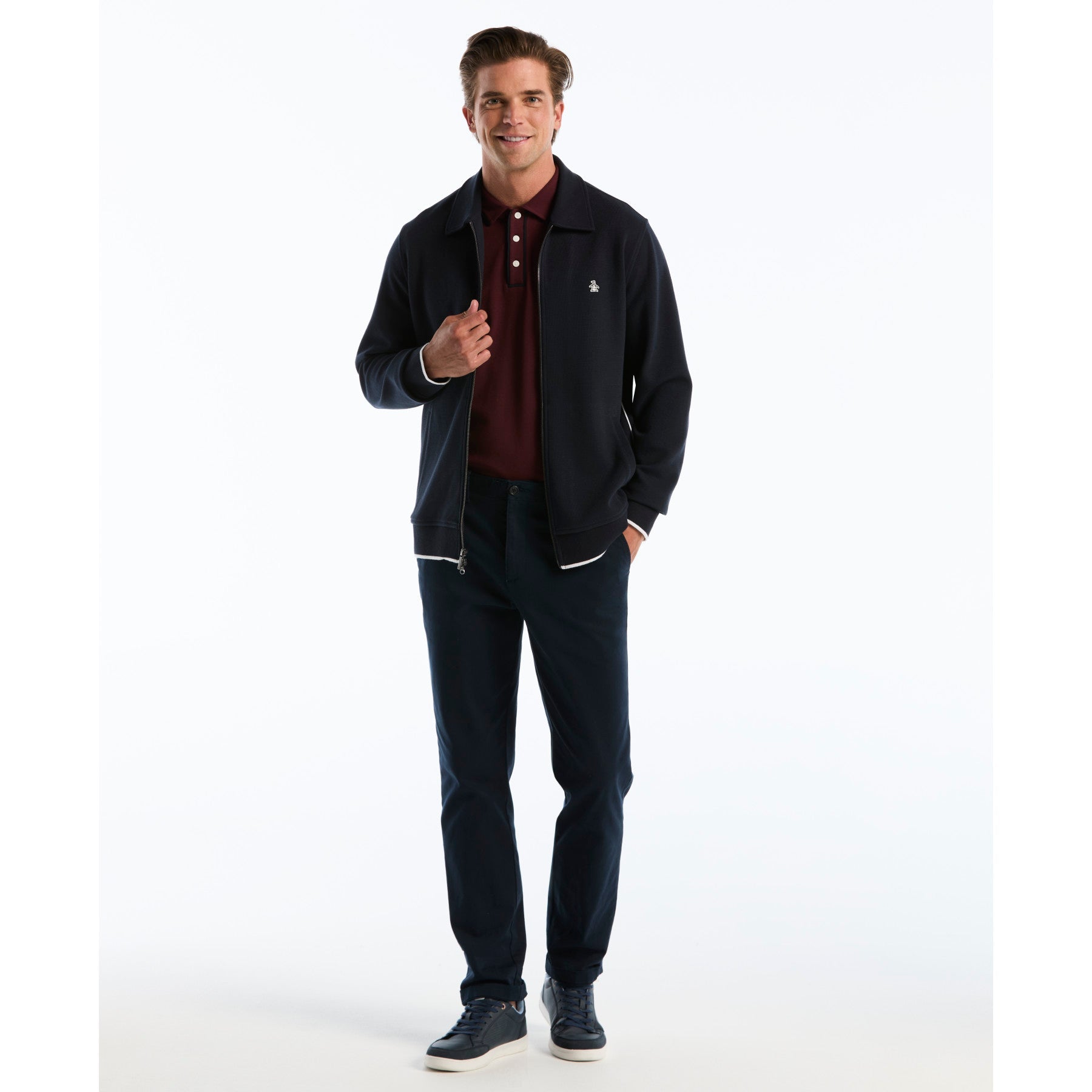 Piped Track Jacket In Dark Sapphire