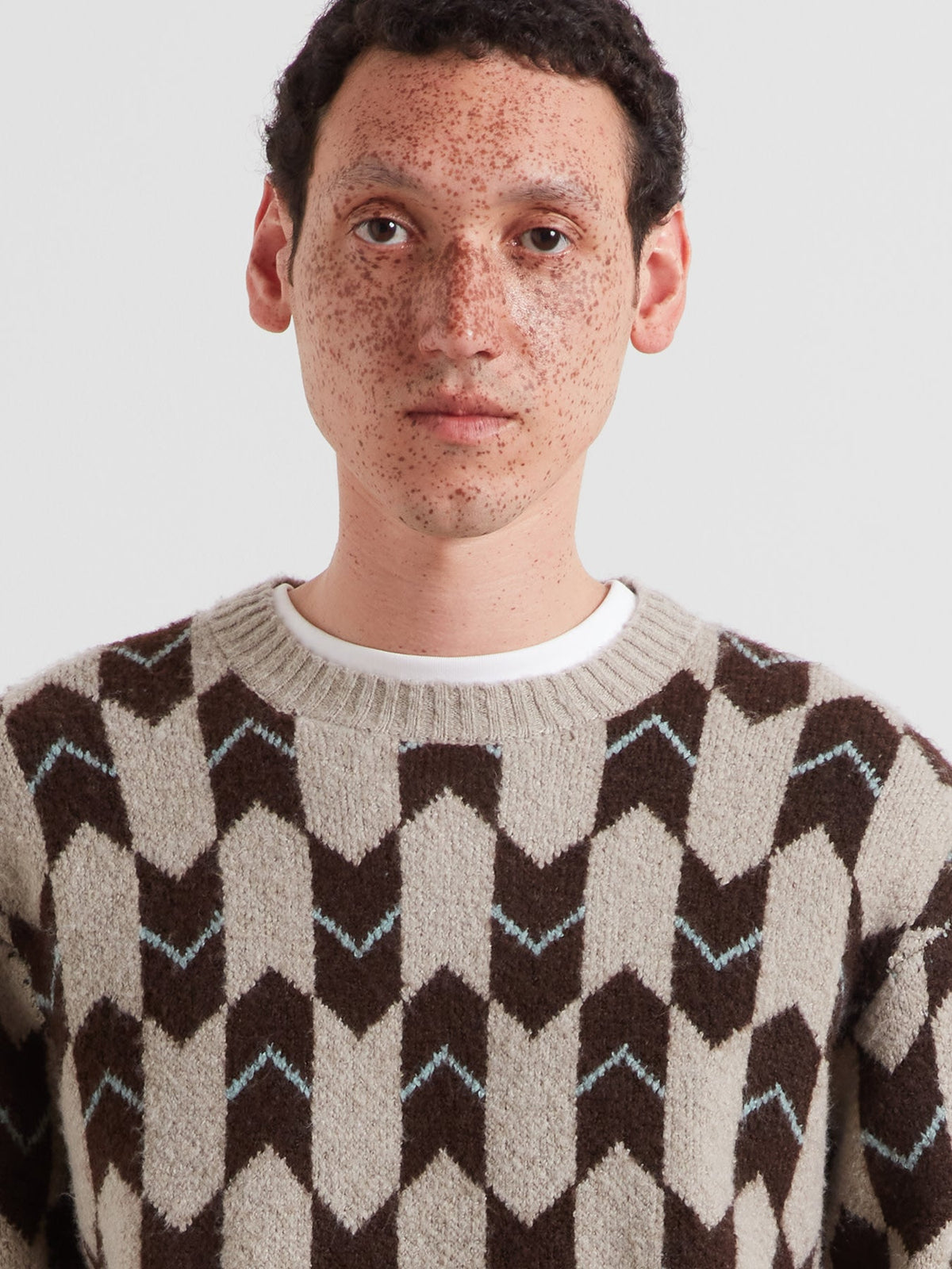 Milt Fairisle Sweater In Dark Brown